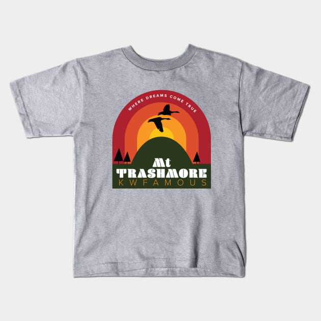 Mount Trashmore Kids T-Shirt by KWFamous